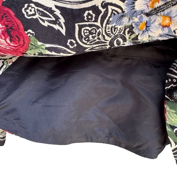 Richard Warren Petites Vintage Floral Print Long-Sleeve Tie Neck Peplum Blazer 2 - Picture 11 of 11